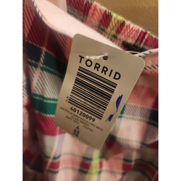 Torrid Mini Poplin Tiered Ruffle Strap Dress Multicolor Size 4 4X 26 NWT - Picture 4 of 6